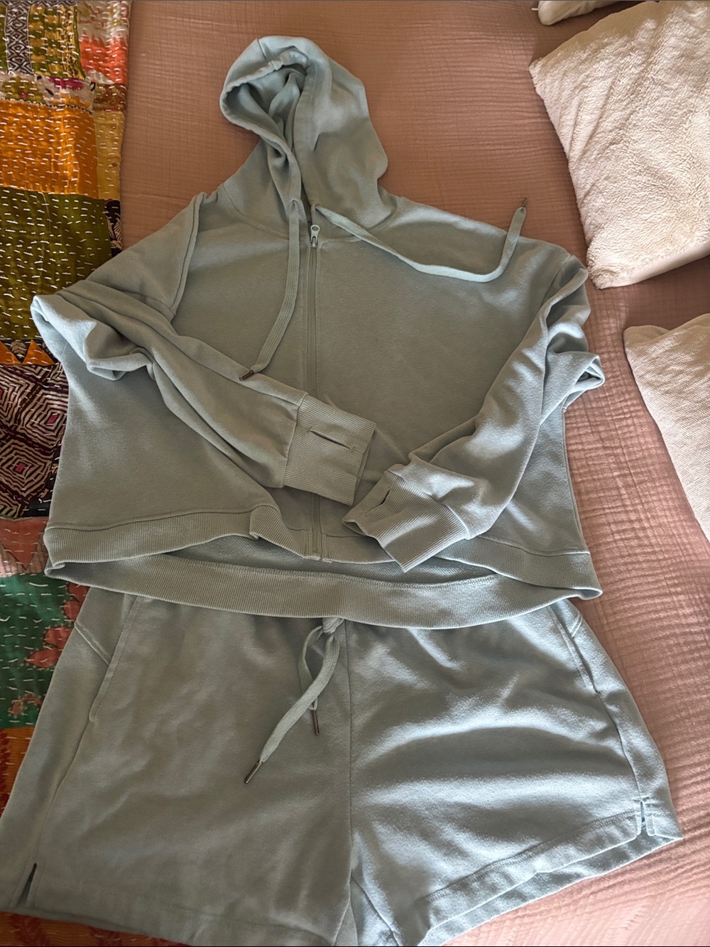 Balance Collection cropped zip hoodie and short set